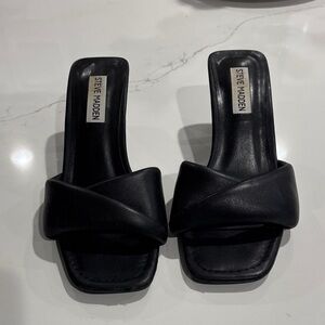 Steve Madden Black Crisscross Heeled Sandals